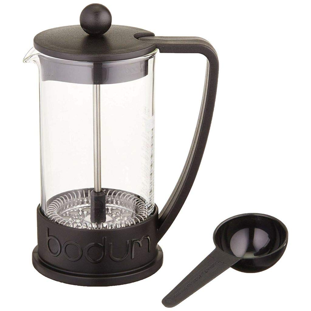 Bodum BRAZIL Kaffeebereiter (French Press System, Permanent Edelstahl-Filter, 1,0 liters) schwarz Sc