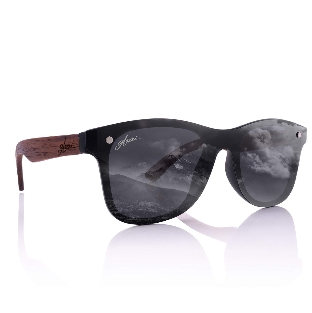 glozzi Sonnenbrille Herren und Damen Holz Polarisiert UV400 mit Holzbügeln und Brillenetui aus Kork