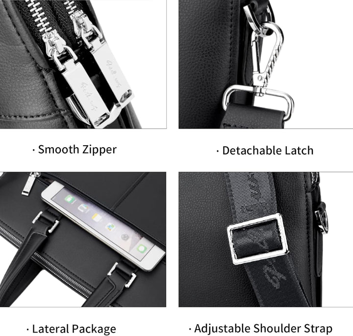FSD.WG Herren Business Tasche,Wasserdichte Leder Aktentasche,Schulter Laptop Business Tasche für Bus