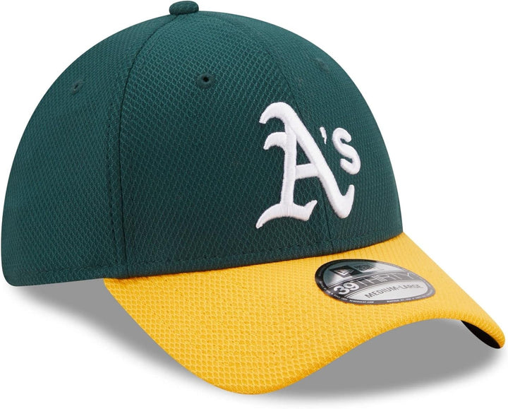 New Era Oakland Athletics MLB Diamond Era DarkGreen 39Thirty Stretch Cap S-M #2-28738, S-M #2-28738