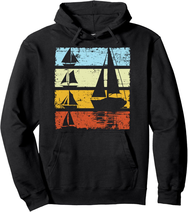 Vintage Segelboot Segler Skipper Kapitän Segeln Pullover Hoodie