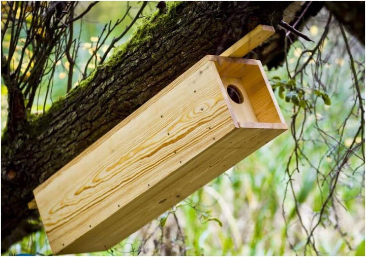 Vogelhaus - Nistkasten Für Steinkauze MKW - Stabiler nisthaus für Wildvögel und Gartenvögel - aus Na