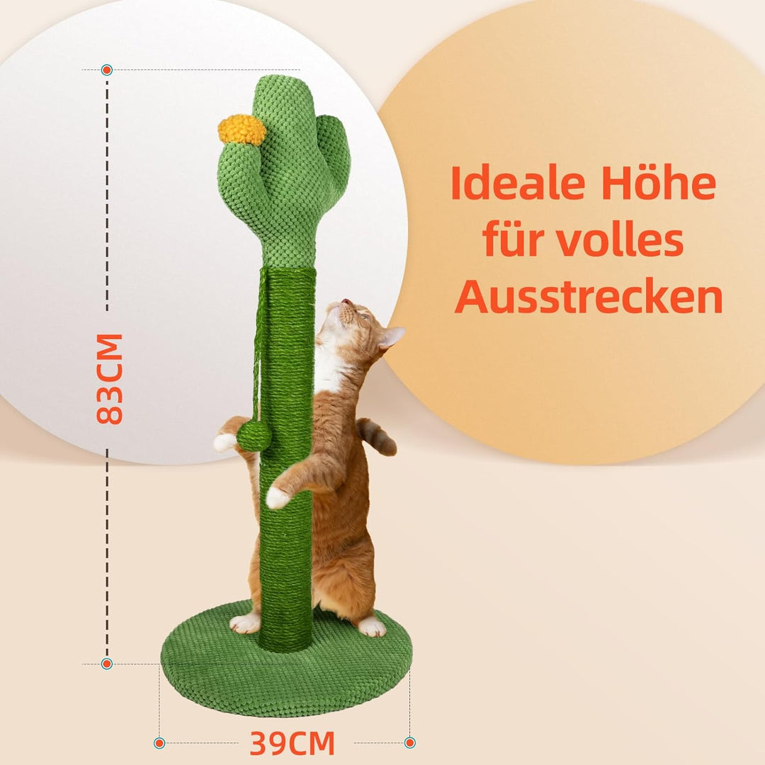 Mora Pets Kratzstamm 83 cm Kratzsäule Kaktus Kratzbaum Klein Kratz Kaktus für Katzen Cat Scratching