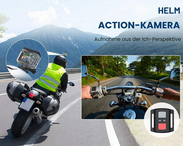 Dual Screen Action Cam 4K60FPS, 48MP WiFi ActionKameras, 40M Unterwasserkamera Mit EIS,170° wasserdi