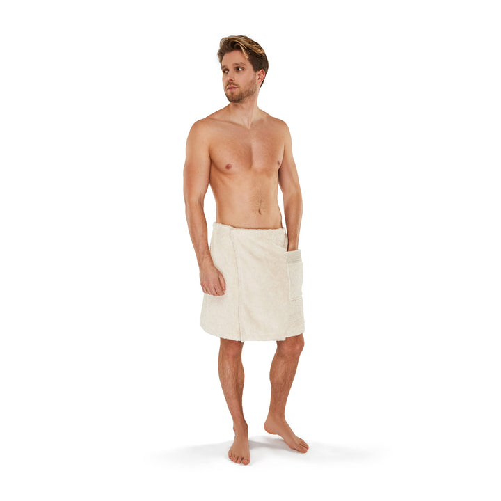 möve Wellness Kilt mit Chenillebiesen in Gr. 48 / 56 aus 100 % Baumwolle (Spinair), nature Natur XX-