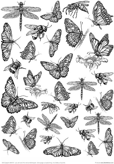 ITD Collection -Scrapbooking Paket A4 Zubehör-Decoupage Set-Scrapbook Papier Satz mit Pergamentpapie