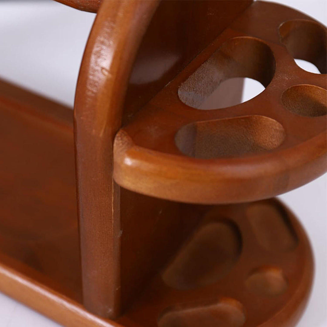 RoseFlower Garnhalter-Ständer, Natürlicher roter Garnknäuelhalter aus Holz, Spindeln, drehender Garn