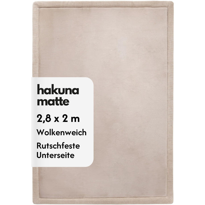 Hakuna Matte Wolkenweiche Spielmatte Baby 280x200x2,5cm, beige, Tatami Matte 200 x 280 cm Beige, 200