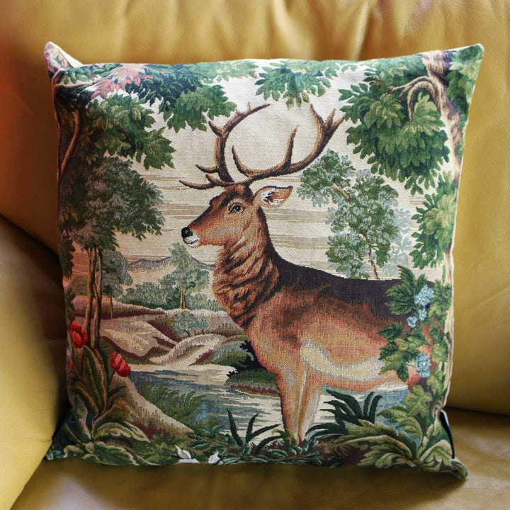440s Gobelin Kissen Hirsch am Fluss ca. 45x45cm | MM-EVKSSHR | 8716522067163