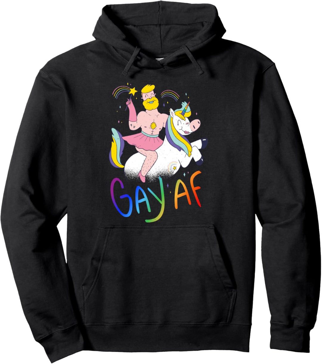 LGBTQ+ Statement - Gay AF Pullover Hoodie