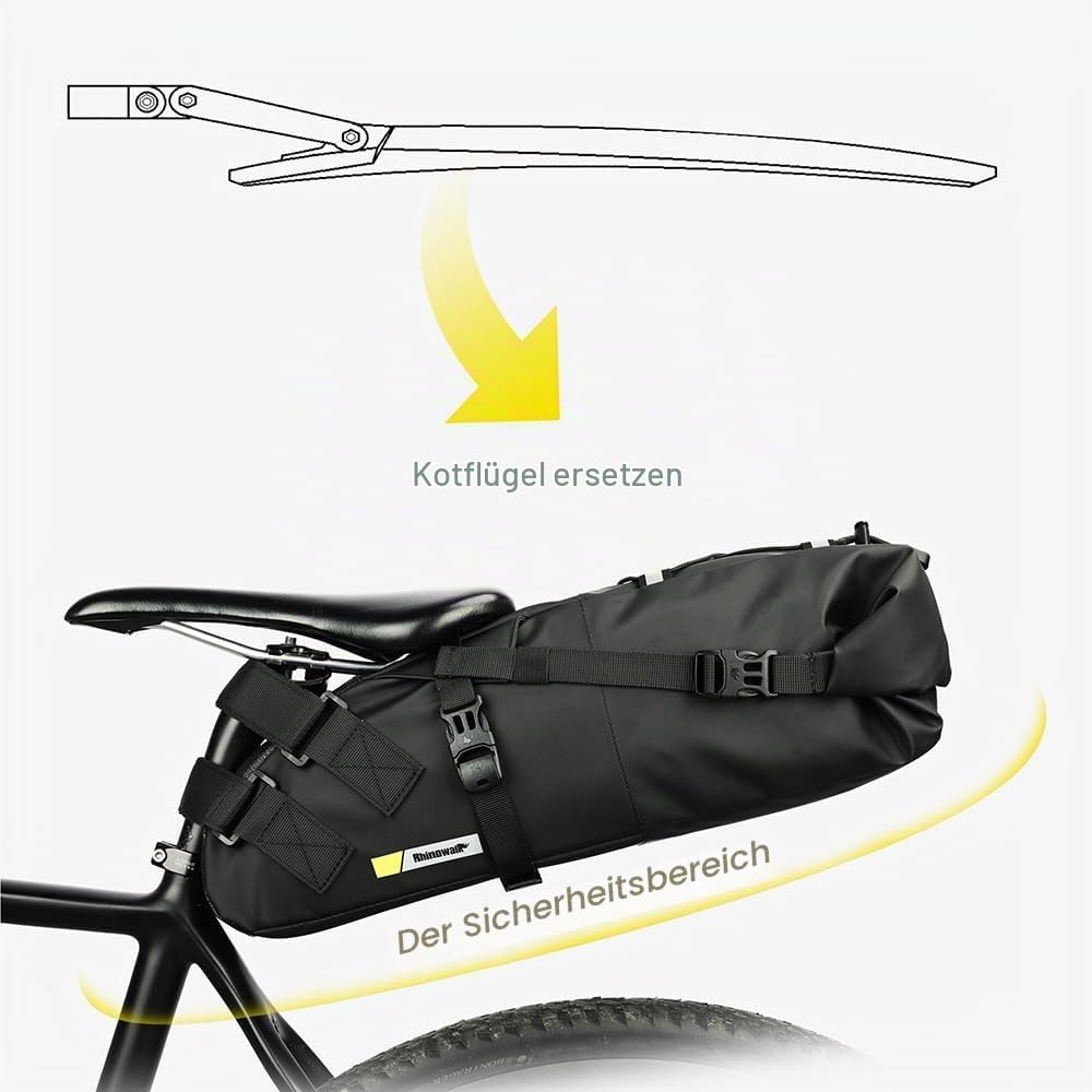 UBORSE Fahrrad Satteltasche Wasserdicht 10L/ 13L Bikepacking Satteltasche Fahrradtasche Sitztasche A