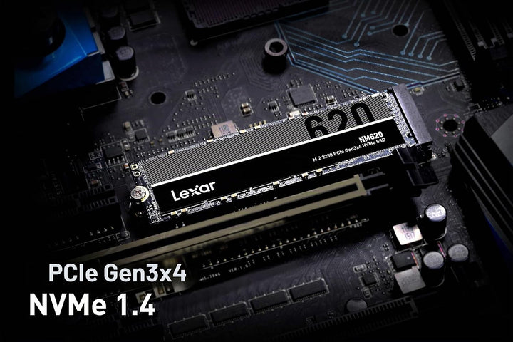 Lexar NM620 1TB SSD, M.2 2280 PCIe Gen3x4 NVMe 1.4 Interne SSD, Bis zu 3500MB/s Lesen, 3000MB/s Schr
