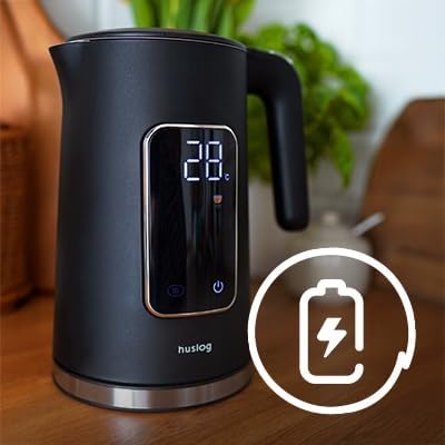 Elektrischer Wasserkocher, Kabellos, 2200W, Touch Panel, 1.7L, Schwarz, Schwarz