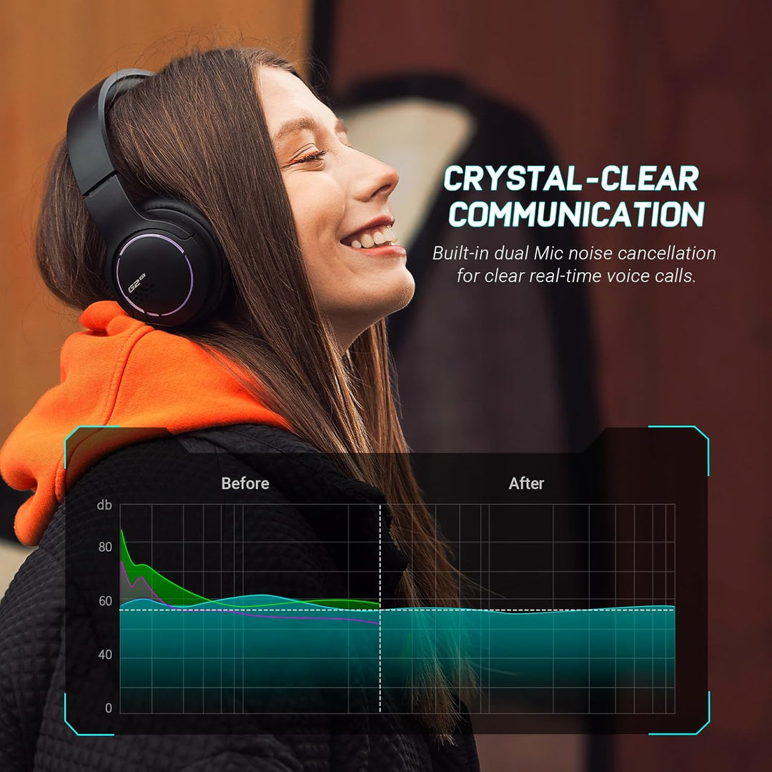 Edifier Hecate G2BT Gaming-Headset, kabellose Bluetooth 5.2-Kopfhörer mit 40-mm-Treiber, leichte Ove