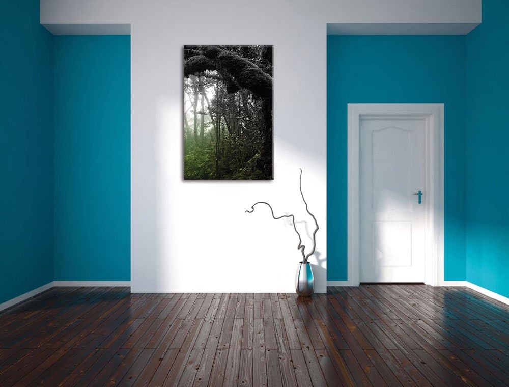 Pixxprint Regenwald in Seiner ganzen Pracht, Format: 80x120 auf hochkantiges Leinwand, XXL riesige B
