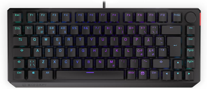ENDORFY Thock 75% NO Red, Kailh Red linear switches, Mechanical Keyboard, Nordic Layout, PBT keycaps