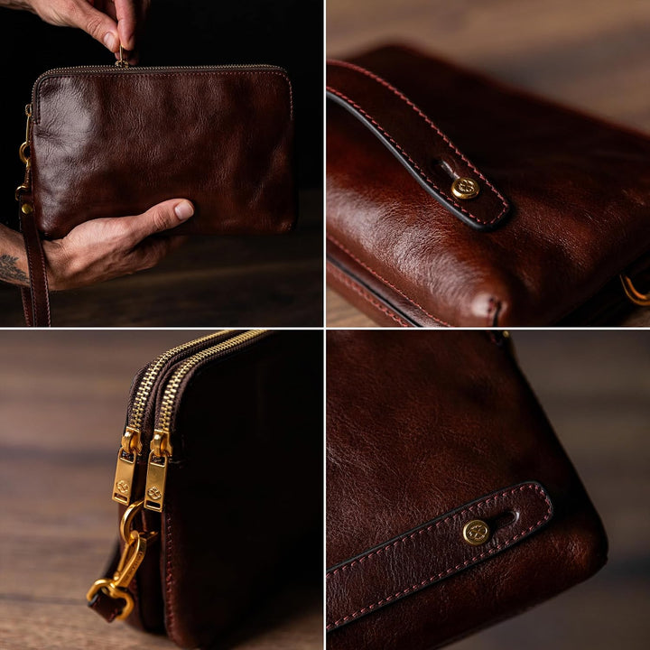Time Resistance Leder Clutch für Herren – Organizer Tasche für Herren – Handgelenktasche – Aktentasc