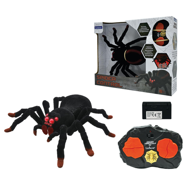 Lexibook, Ferngesteuerte realistische Tarantel/Spinne, 8 haarige Beine, 2 Mandibeln, Lichteffekte in