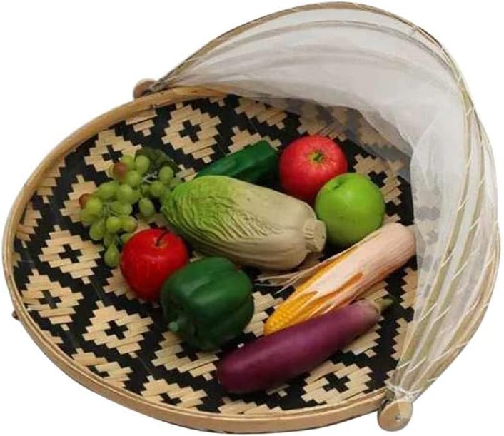 Zelt-Korb - Lebensmittel-Servierkorb, Netzkorb, handgewebt, für Picknick, Lebensmittelabdeckung, Out