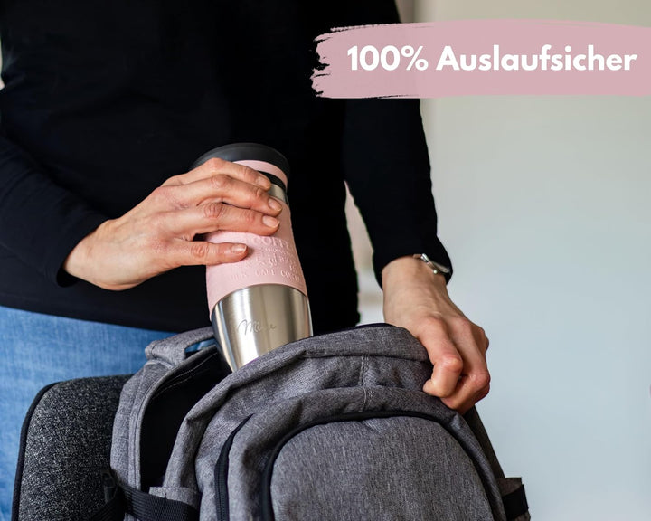 Milu Thermobecher 370ml 450ml Isolierbecher Kaffeebecher to go - 100% Auslaufsicher - Trinkbecher au