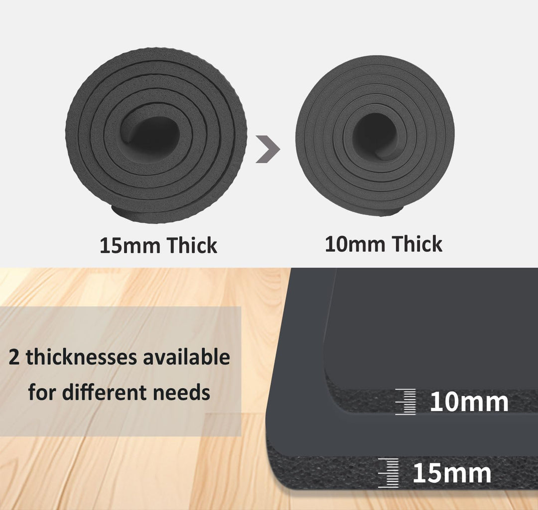 Gymnastikmatte 195x90cm Gross Yogamatte 10/15mm Dicke XL Fitnessmatte | Mit Tragegurt und Tasche, Ru