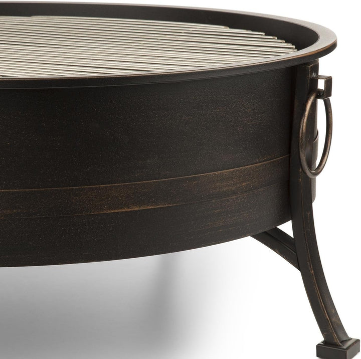 Blumfeldt 2-in-1 Feuerschale - Feuerschale für den Garten mit Edelstahl-Grillrost, Feuerschalen Fire