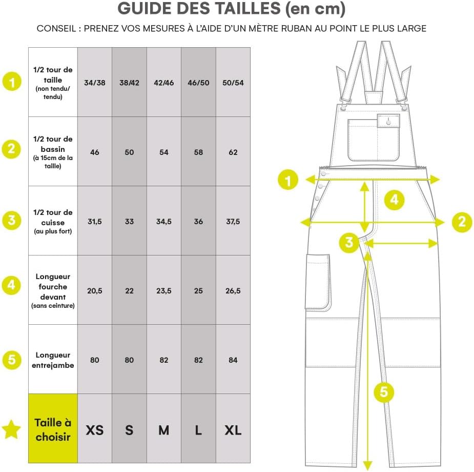 Fashion Sécurité Damen Pep's Arbeitsoverall Size M - 40/42 Gris/Citron, Size M - 40/42 Gris/Citron