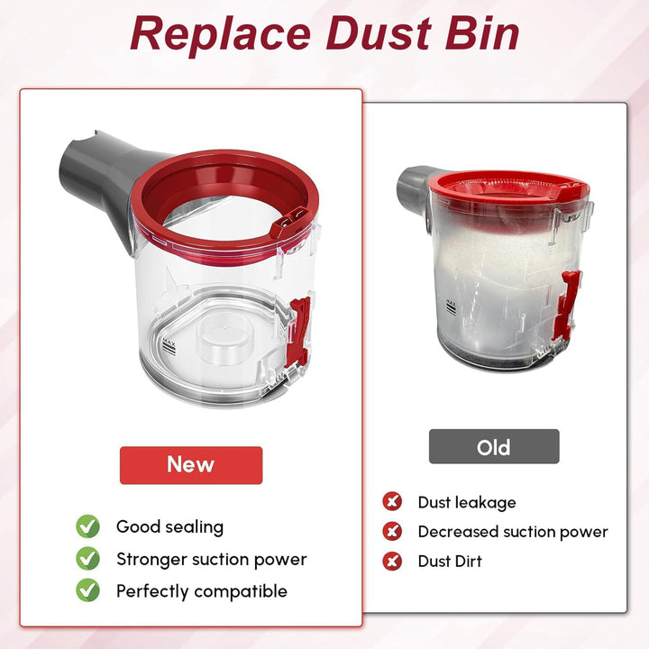 Staubbehälter Ersatz kompatibel mit Dyson V7 V8 SV10 SV11, verbesserter Auffangbehälter mit HEPA Fil