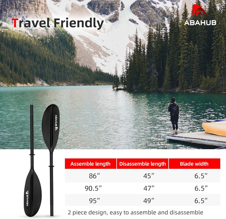 Abahub 218/230/241cm Kajak Paddel Aluminium Doppelpaddel mit Paddelleine für Kajakfahren Ruderboot K