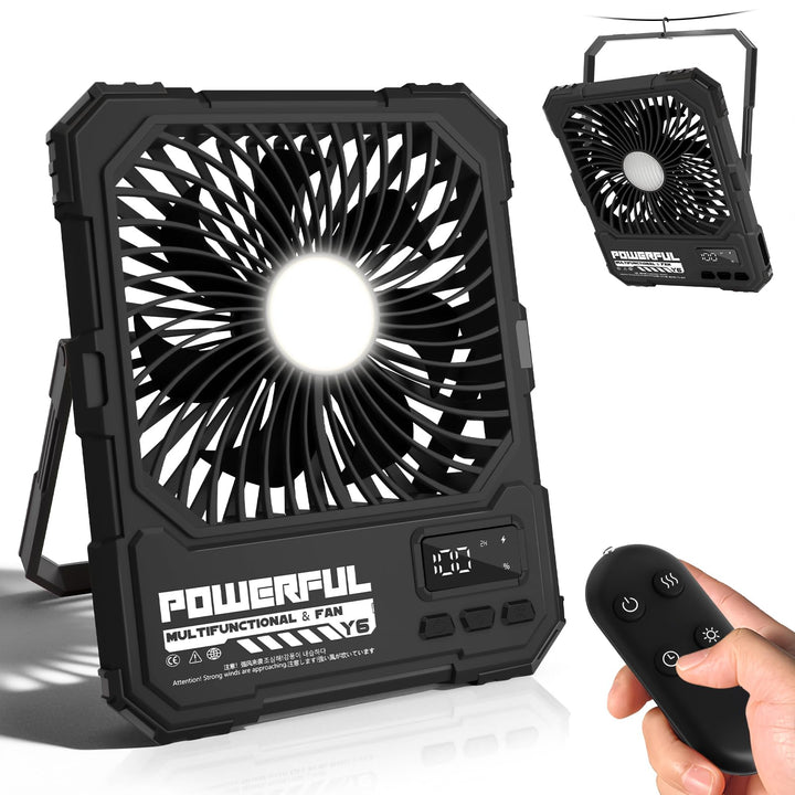 FORMIZON Camping Ventilator mit Licht, 20000mAh USB Ventilator Leise 17-85 Std 5 Geschwindigkeiten A