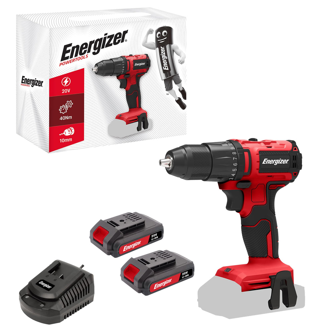 Energizer – Akku-Bohrschrauber 20V, ultraleicht, Drehmoment 40 Nm, 2 Geschwindigkeiten (1850 U/min),