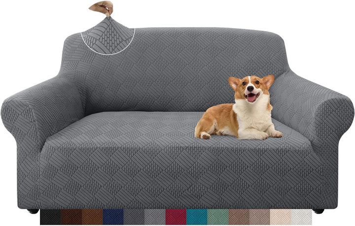 Granbest Stilvolle Rhombus Dicke Sofabezug 2 Sitzer Elastische Modestoffe Couchbezug Loveseat Sofasc