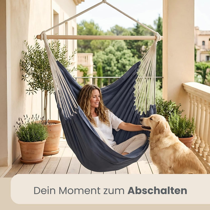 AMANKA XXL Hängesessel 185x130-150 kg belastbar - Hängesitz für 2 Personen - Outdoor Indoor - Hänges