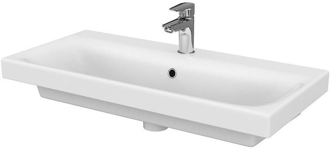 VBChome Moduo- Kollektion Moduo 80cm x 45cm Waschtisch für Unterschrank Einbau Waschbecken mit Überl