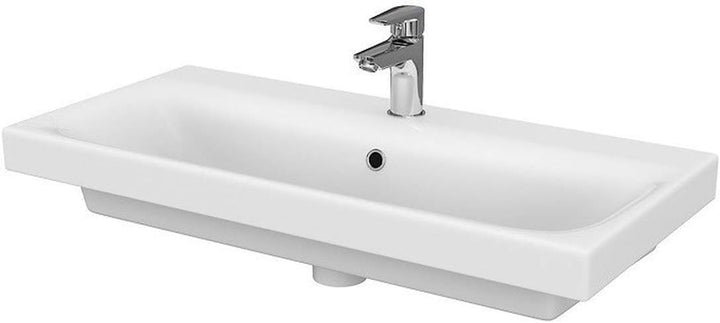 VBChome Moduo- Kollektion Moduo 80cm x 45cm Waschtisch für Unterschrank Einbau Waschbecken mit Überl