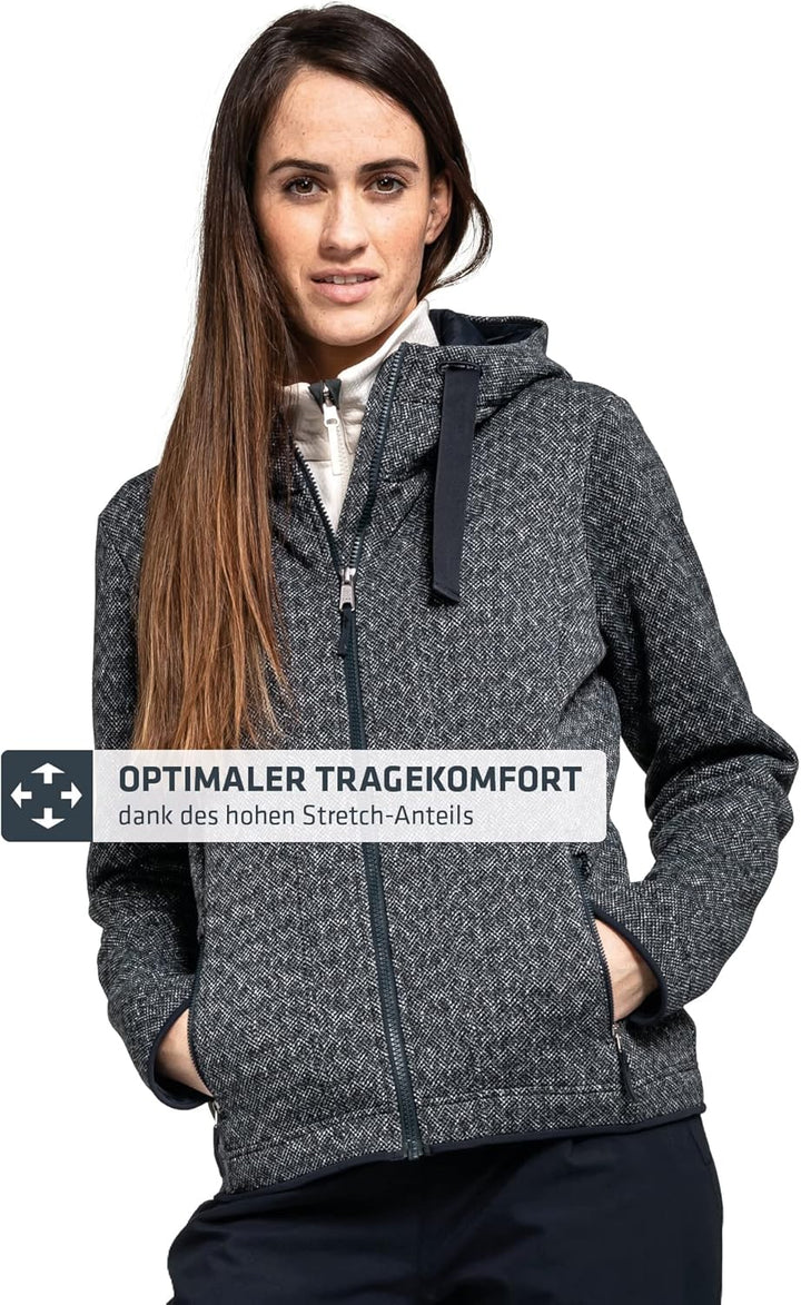 Schöffel Damen Fleece Hoody Aurora L, weicher Fleece Pullover aus elastischem Super Warm Fleece, atm