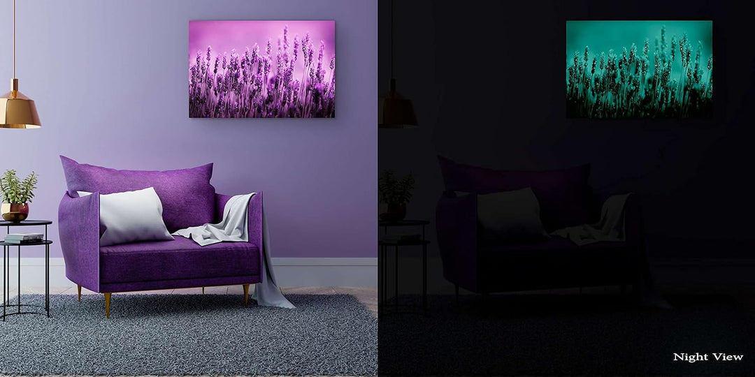 Startonight Bilder Lila Lavendel Feld Blumen, Leinwandbilder Moderne Kunst, Natur Wanddeko Kunstdruc