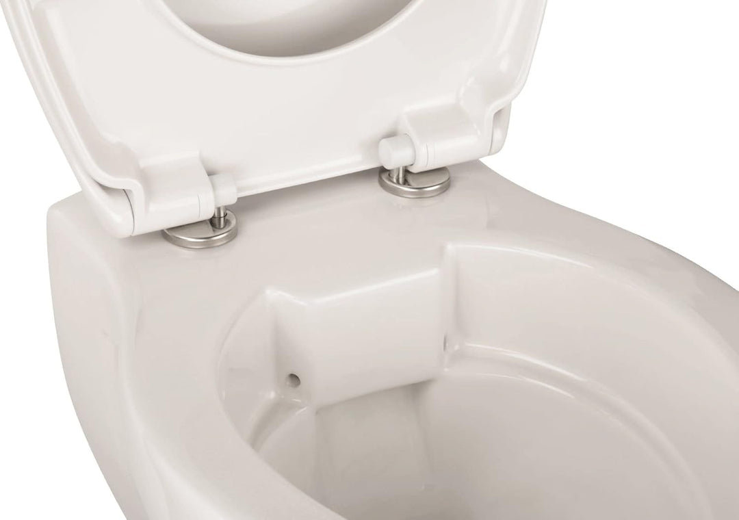 'aquaSu® Wand-WC-Set, Tiefspüler, Spülrandlose Toilette, Hängetoilette, Einfache Reinigung, weiss We