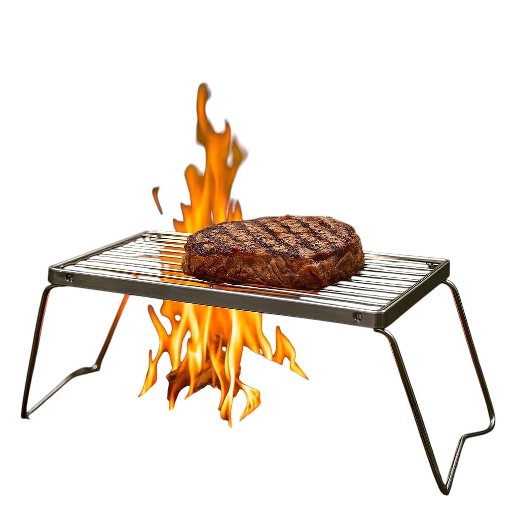 Klappbares Grillrost Stahl verzinkt, Backpack, Camping, Reisegrill, Outdoor, Bushcraft, Angeln, Gril