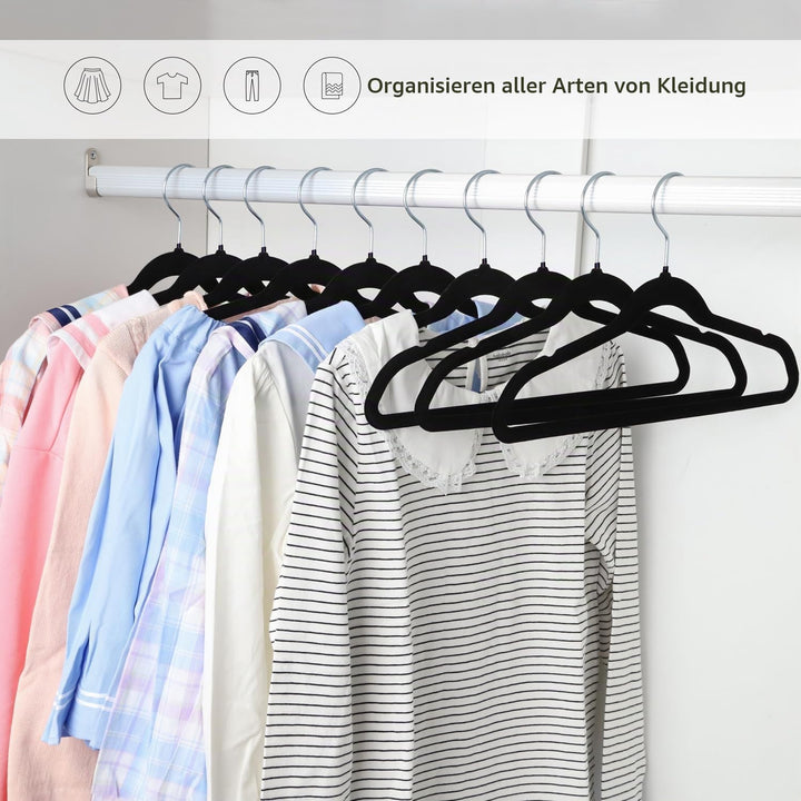ManGotree 35cm Kinder Samt Kleiderbügel, Ultradünne Kinderkleiderbügel mit 360° Drehbarem Haken, rut
