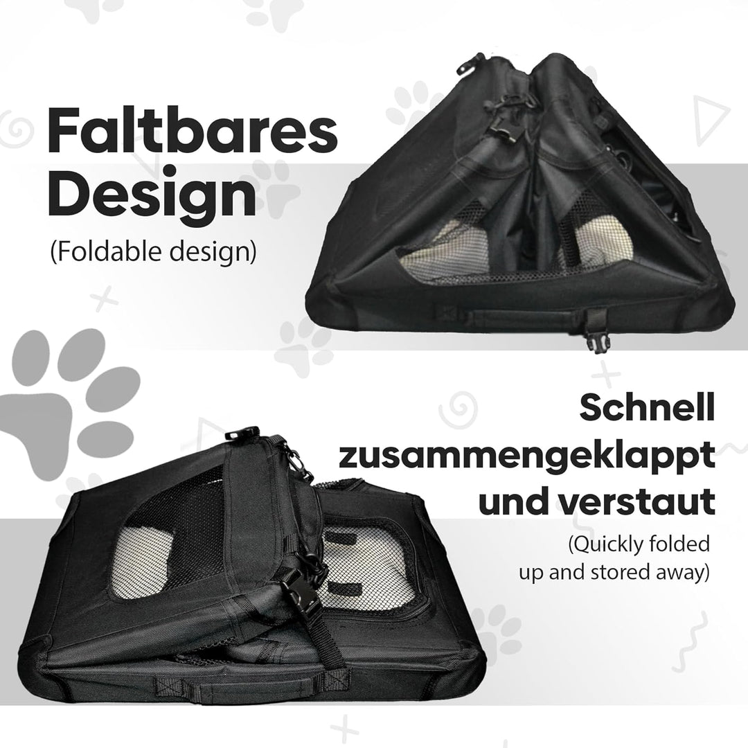 DEFACTO Hundebox faltbar für Auto &amp; Reisen | Hundetransportbox &amp; Hundetasche für Hunde, Katzen &amp; Hau