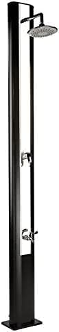 well2wellness® Hochwertige Aluminium Solardusche Gartendusche 'De Luxe' 35 Liter mit Wellness Duschk