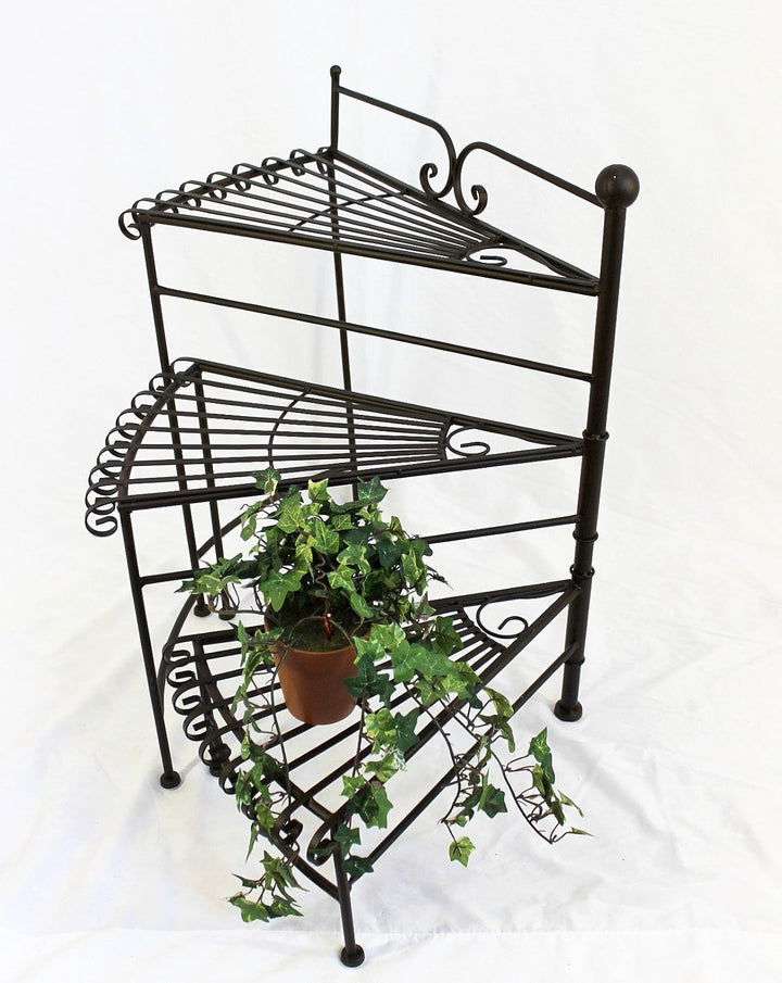 DanDiBo Blumentreppe Metall 64 cm Blumenständer mit 3 Ablagen DY11-12020 Pflanzenständer Blumenbank