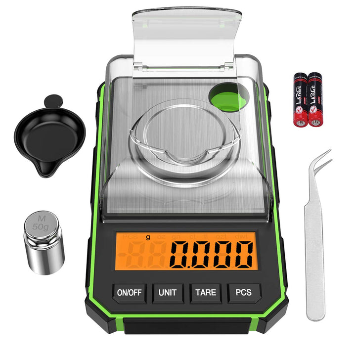 ORIA Feinwaage 0,001g, Digitale Milligramm Waage 50g / 0,001g, Digitale Taschenwaage mit LCD-Anzeige