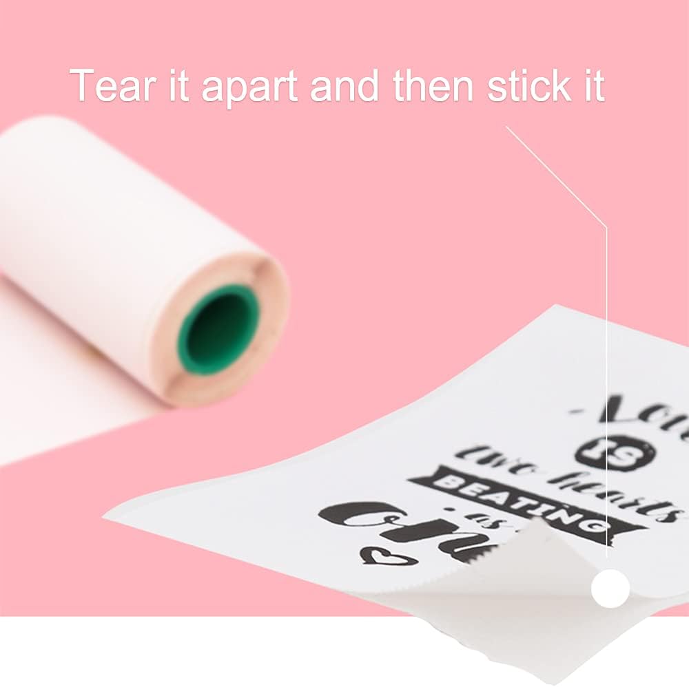 Peripage Mini Druckerpapier Aufkleber, selbstklebendes Thermopapier farbloses Klebepapier für PeriPa