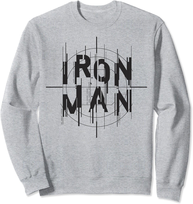 Marvel Avengers Iron Man Glitch Text Sweatshirt