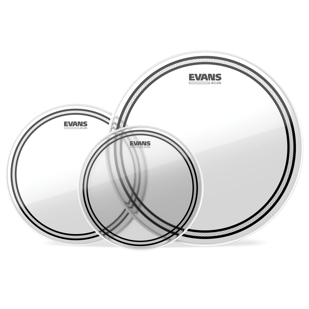 Evans ETP-EC2SCLR-R EC2S (Clear) Tom Pack Rock 25,4 cm (10 Zoll), 30,4 cm (12 Zoll), 40,6 cm (16 Zol