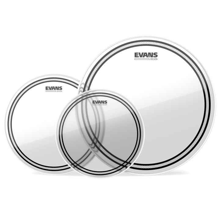 Evans ETP-EC2SCLR-R EC2S (Clear) Tom Pack Rock 25,4 cm (10 Zoll), 30,4 cm (12 Zoll), 40,6 cm (16 Zol