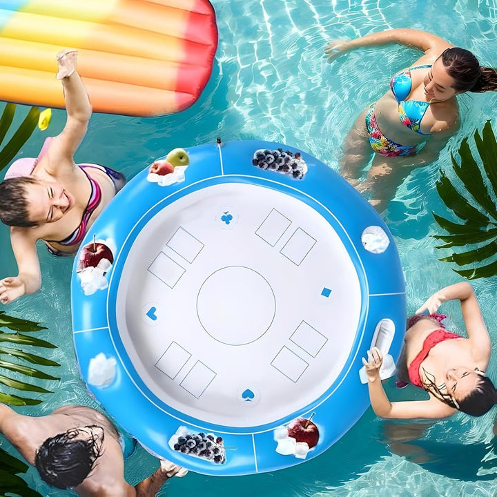 Generisch Schwimmender Spieltisch Für Pool | Aufblasbarer Kartenspieltisch Mit Getränkehalter - Inkl