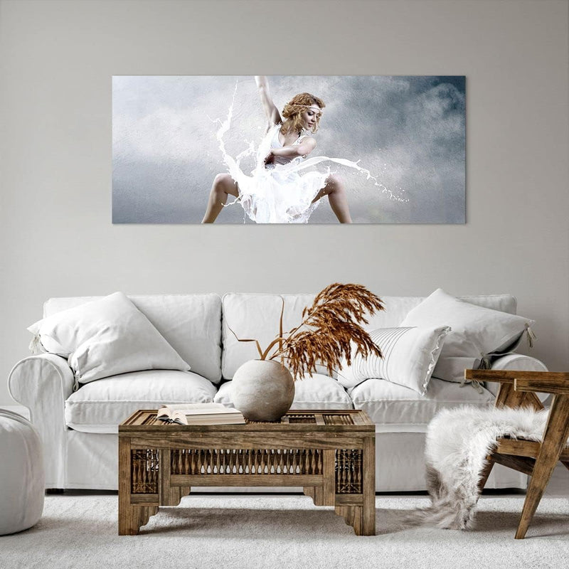 Wandbilder Dekoration Wohnzimmer Frau Tänzerin Ballett Panorama Bilder auf Leinwand 120x50cm Leinwan